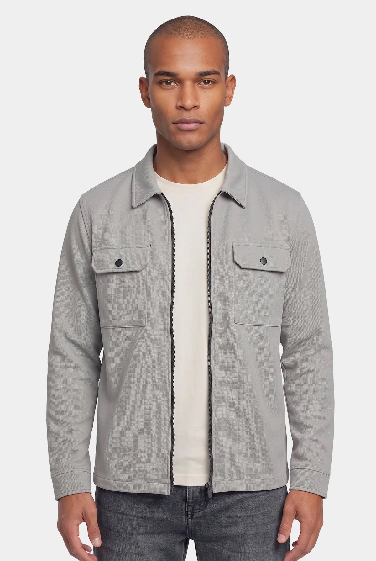 Shift Zipper Overshirt Grey