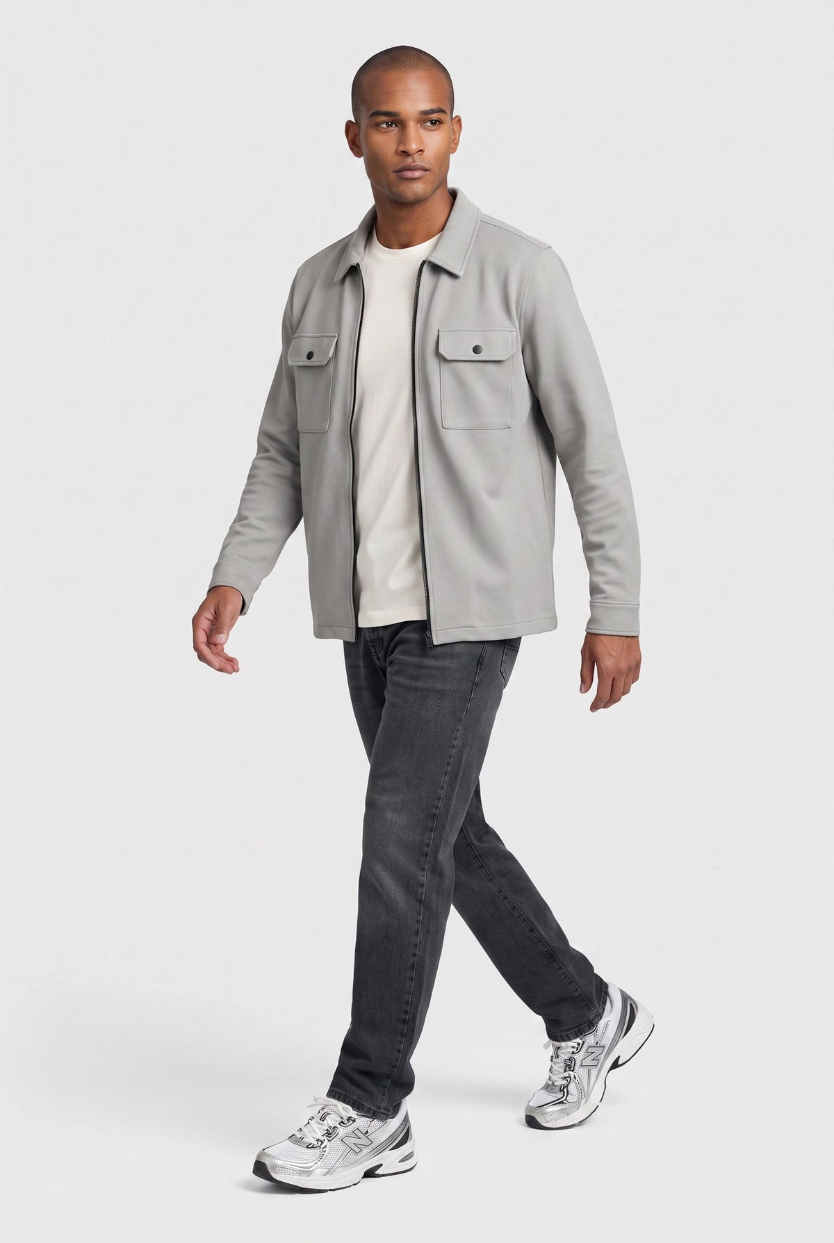 Shift Zipper Overshirt Grey