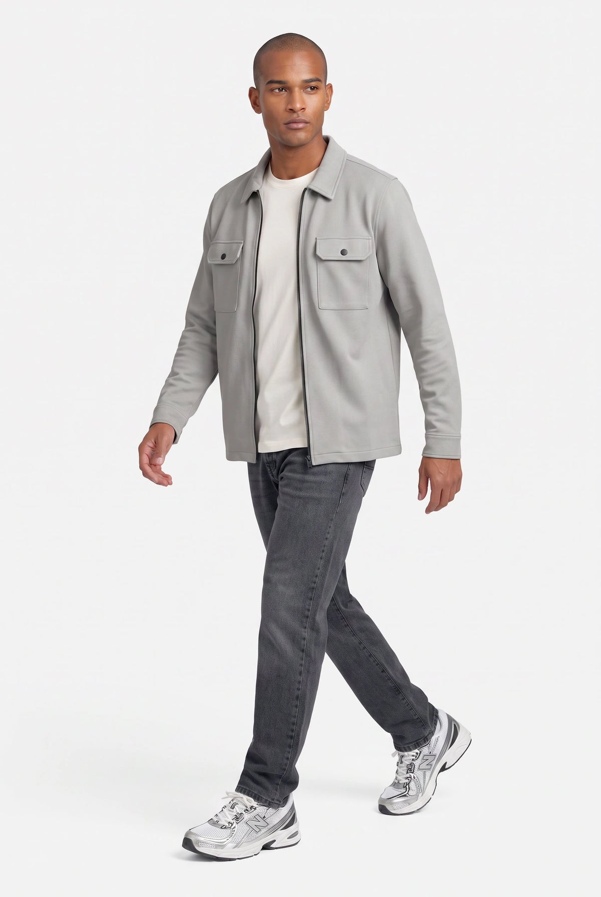 Shift Zipper Overshirt Grey