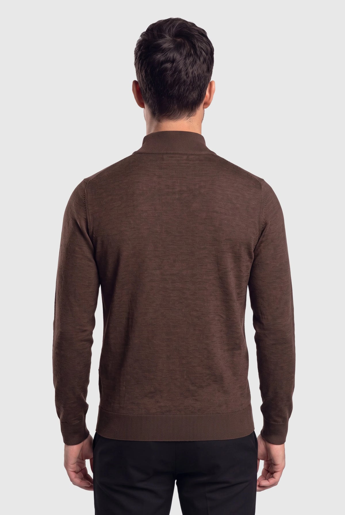Zipper pullover Simon Dark Brown