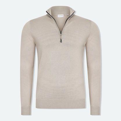 Zipper pullover Simon Beige