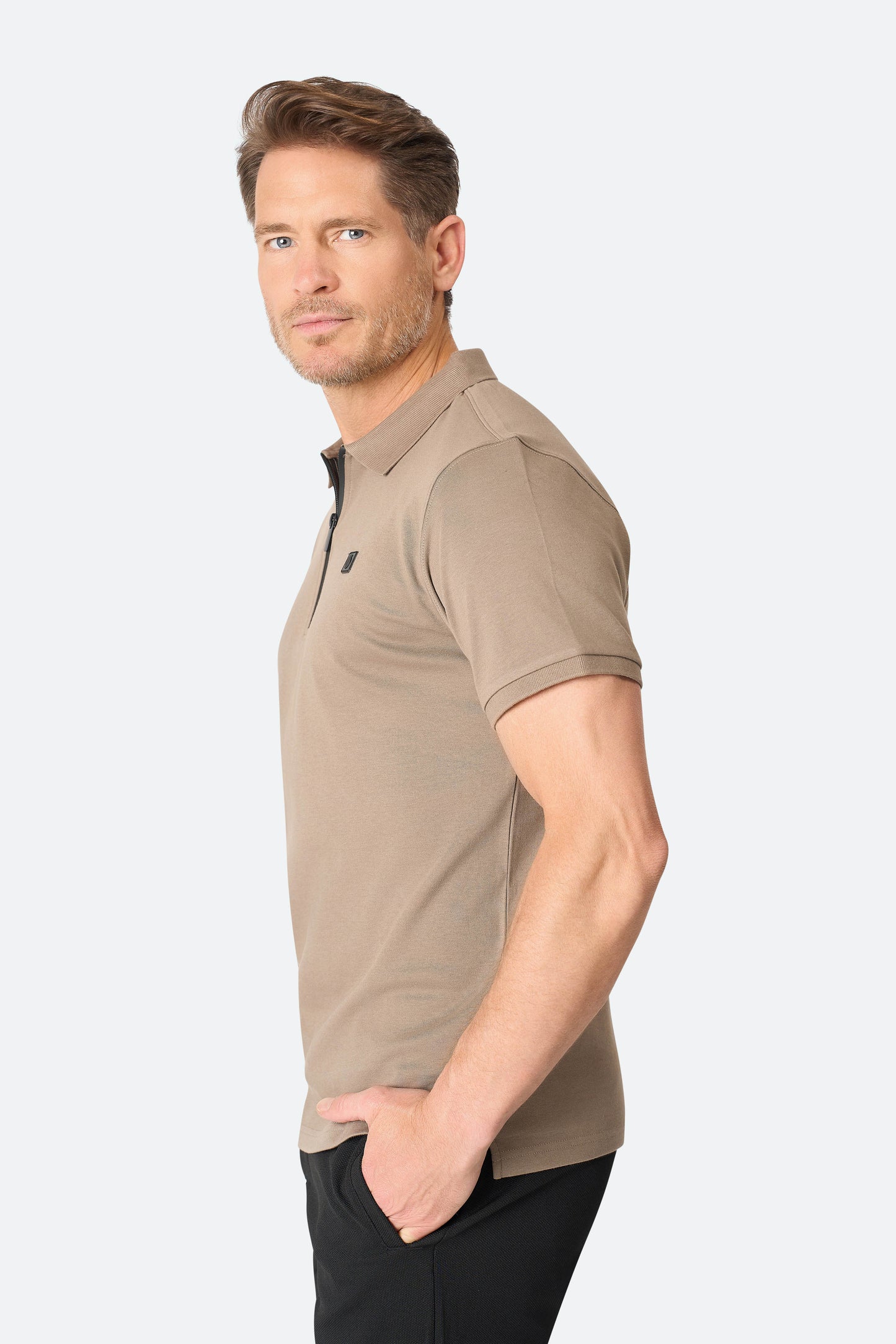 Shortsleeve Polo Olroy Taupe