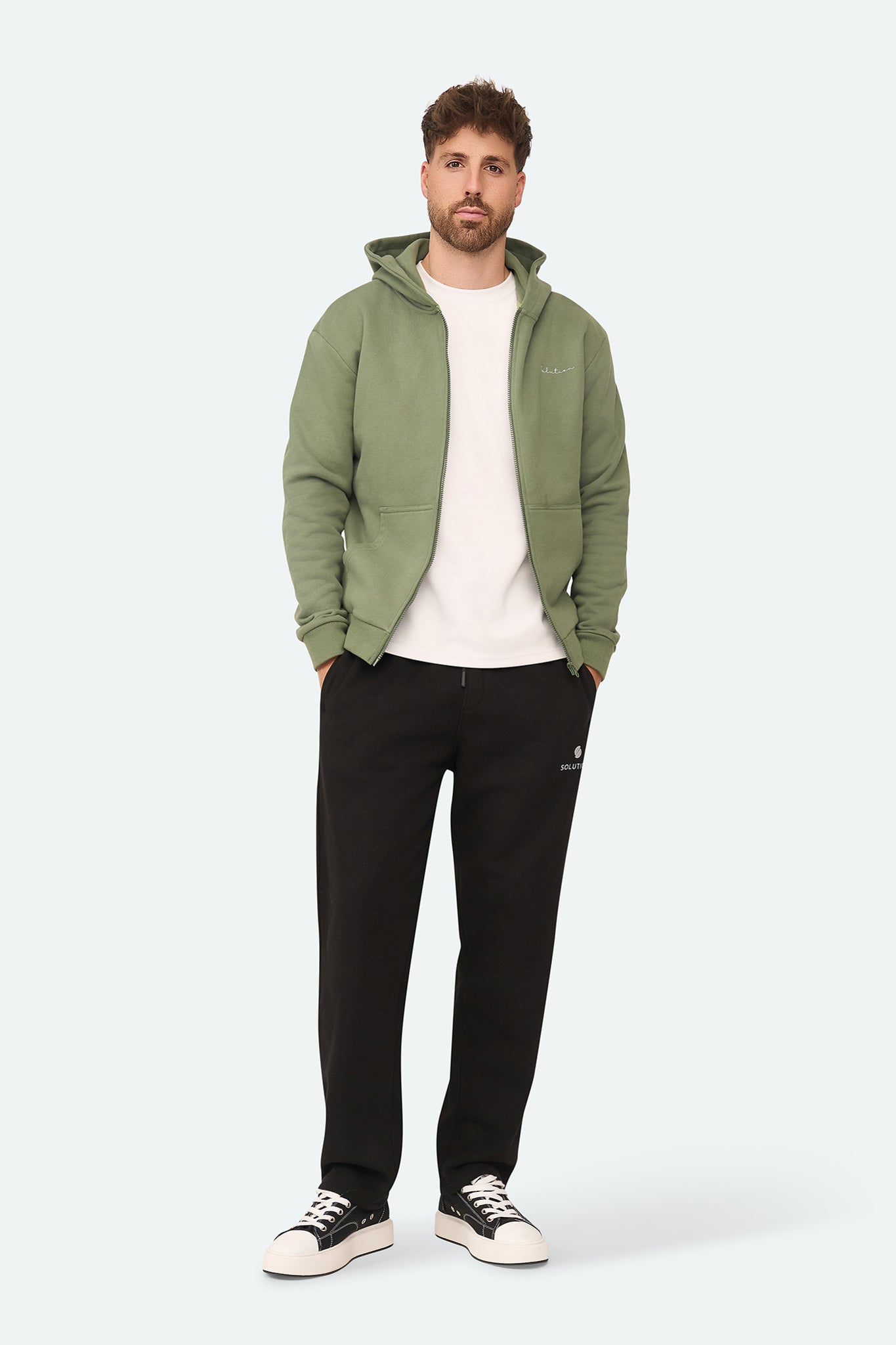 Essential Zipper Hoodie Agave Green