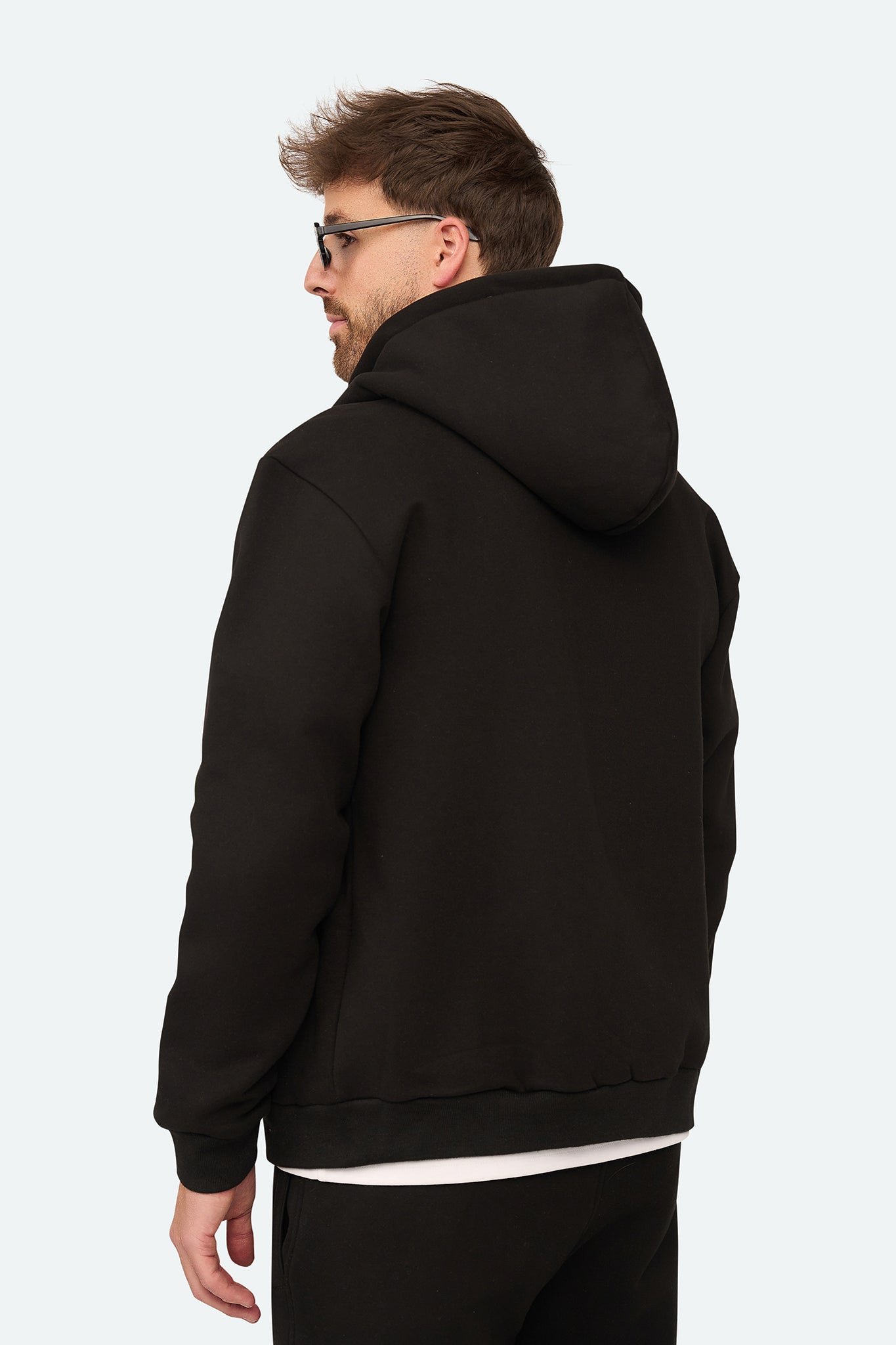 Essential Zipper Hoodie Black