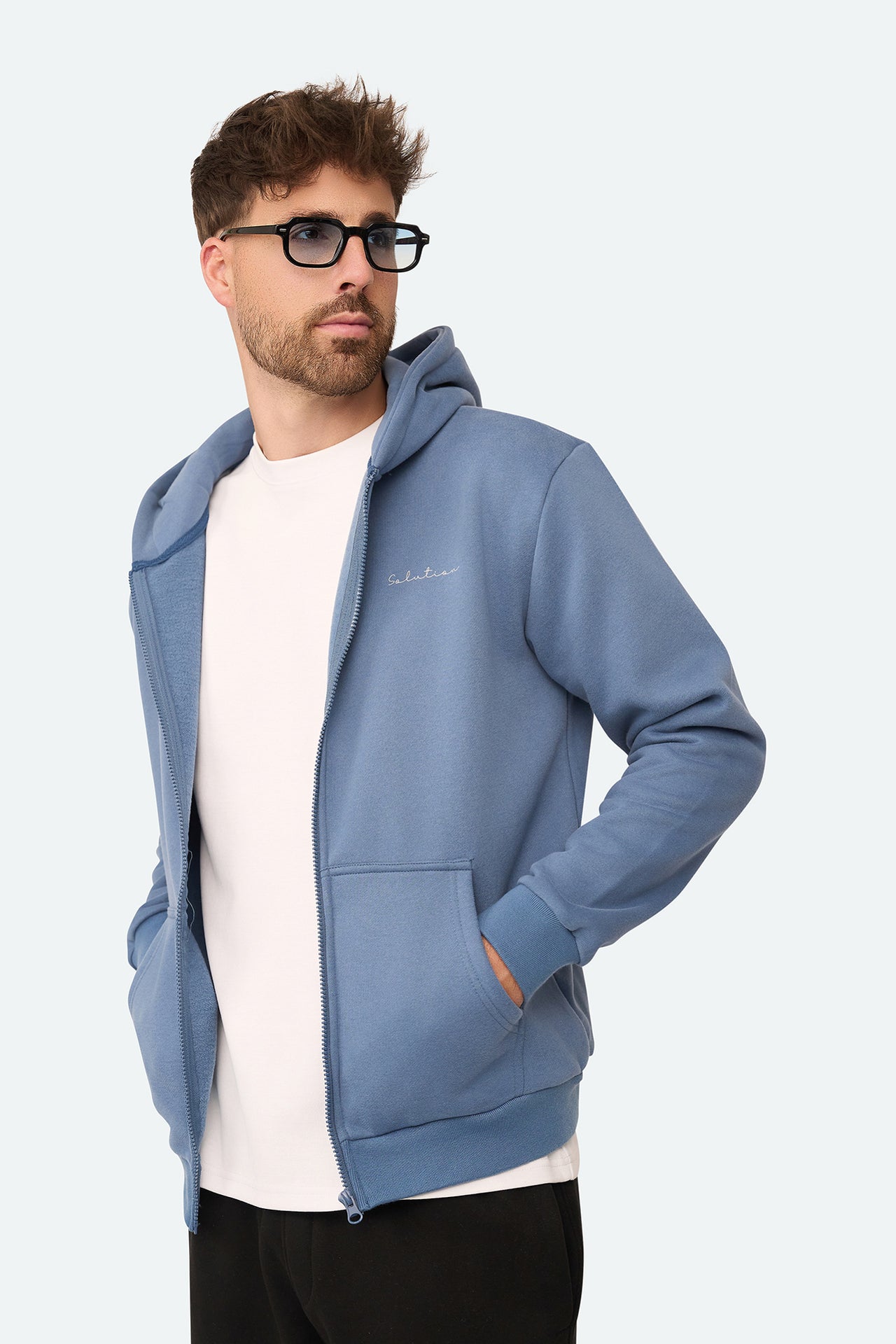Essential Zipper Hoodie Raf Blue