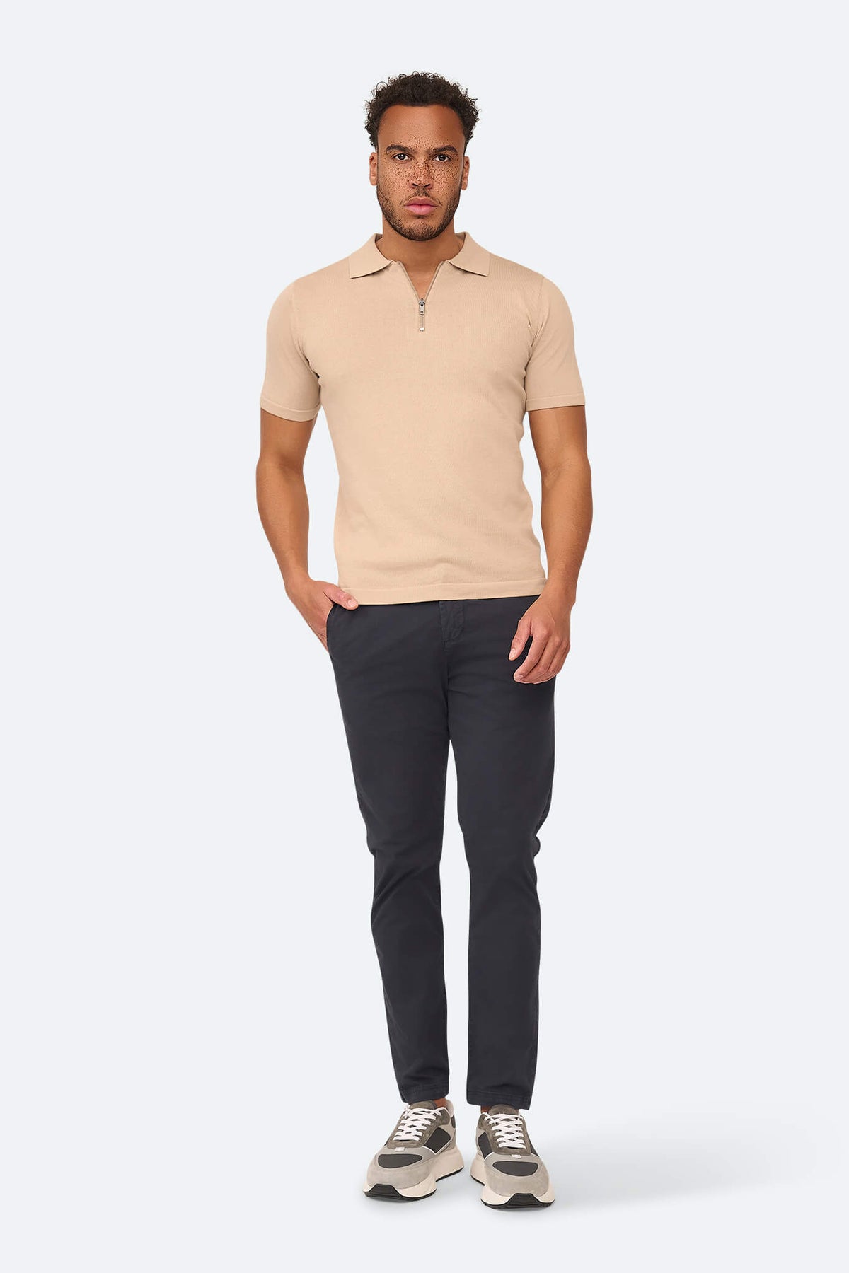 Polo Zipper Taupe