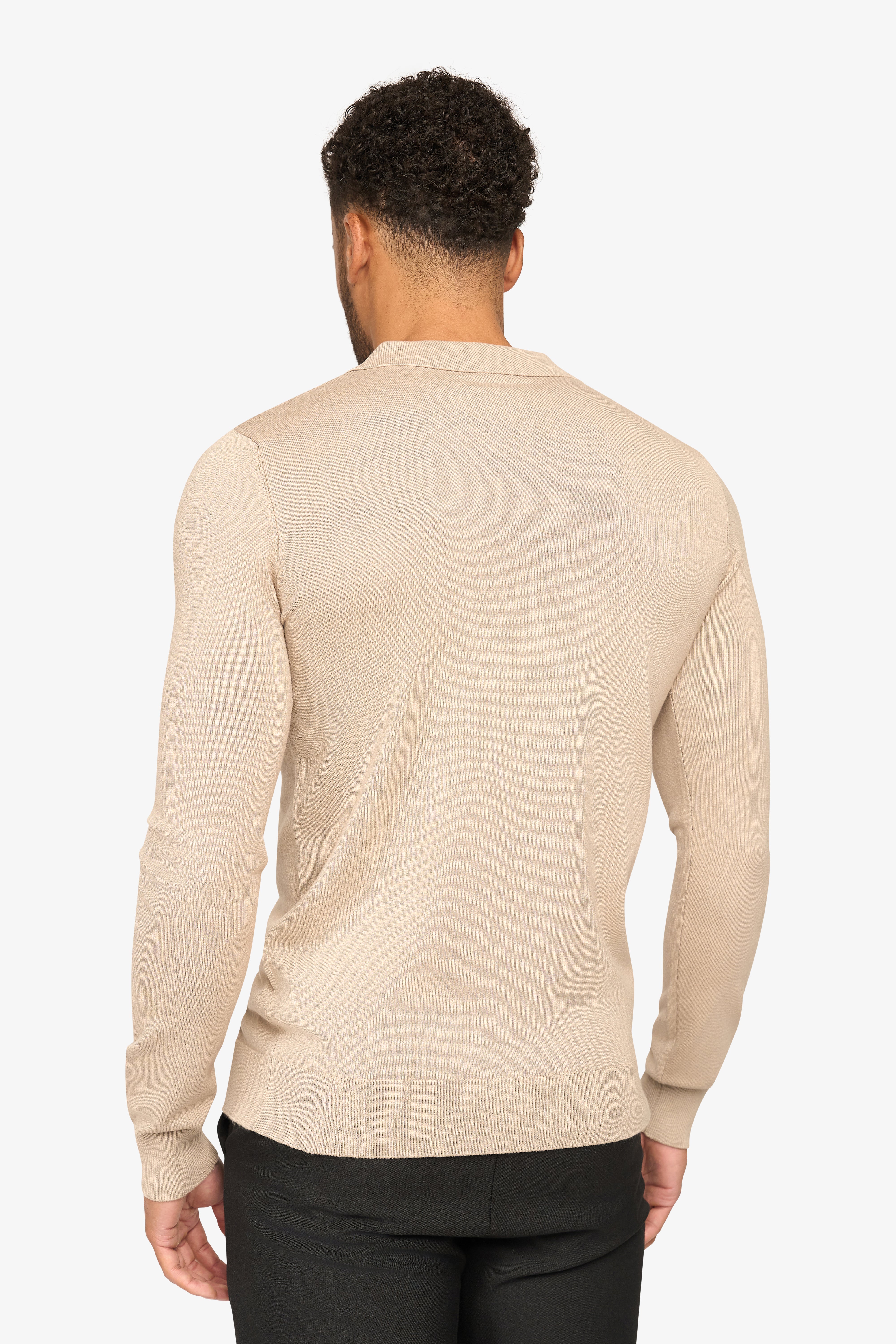 Long sleeve polo Ralf Beige