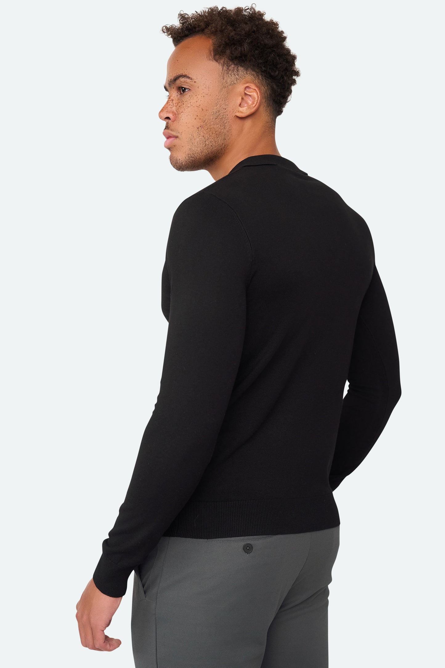 Long sleeve polo Ralf Black