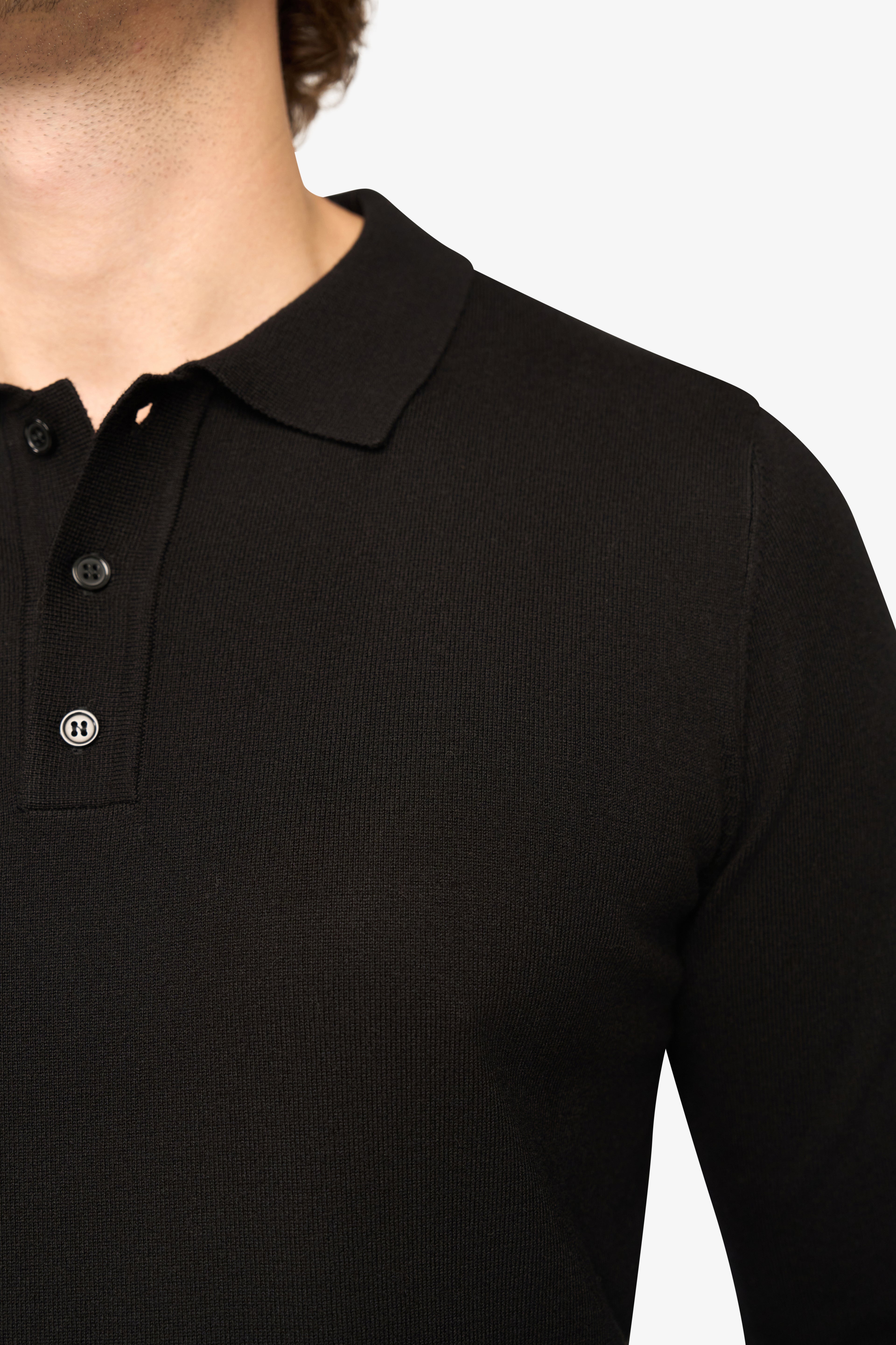 Long sleeve polo Ralf Black
