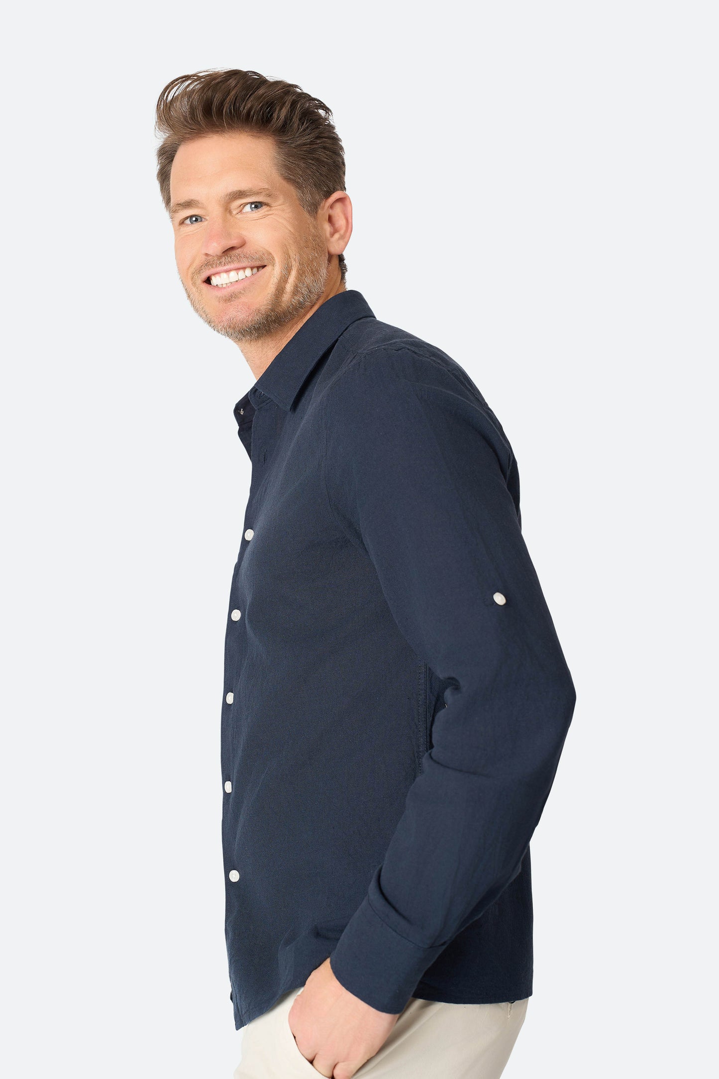 Linnen shirt Lean Navy