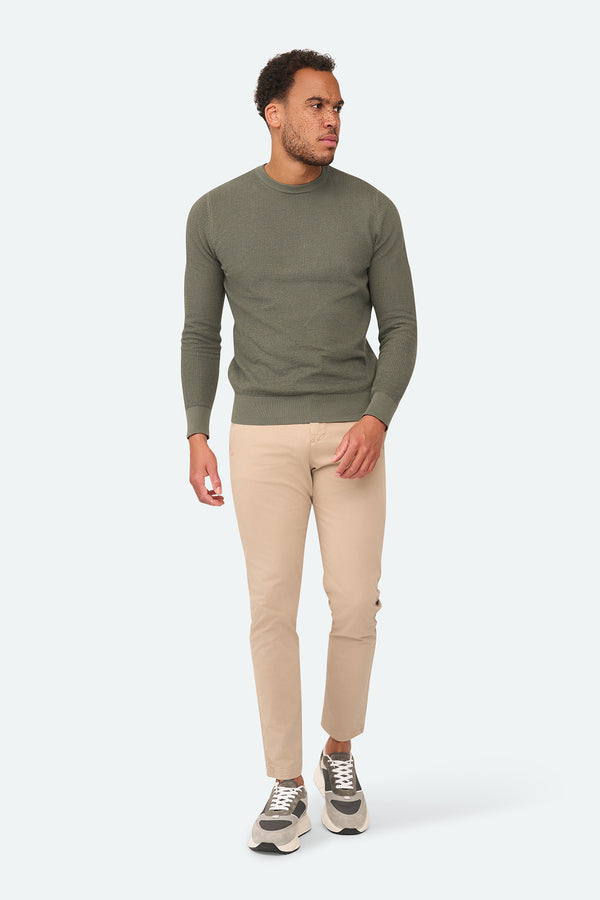 Skyline Waffle Pullover Agave Green