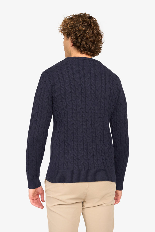 Loom Cable Pullover Navy