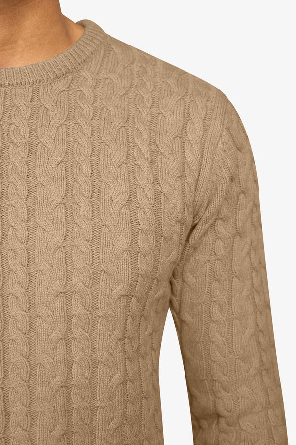 Loom Cable Pullover Beige