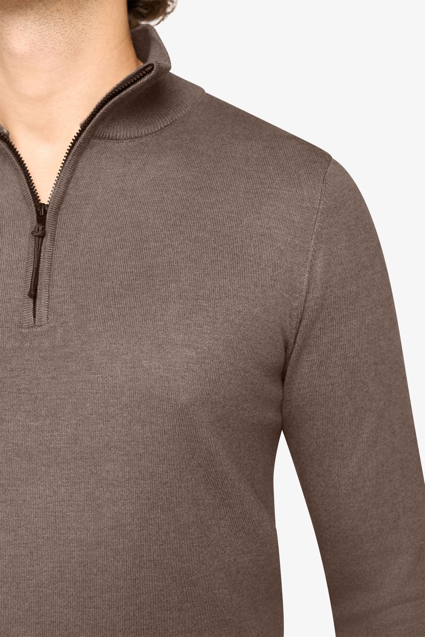 Zipper pullover Simon Mocca