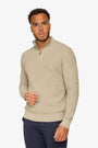 Peak Waffle Zipper Pullover Black