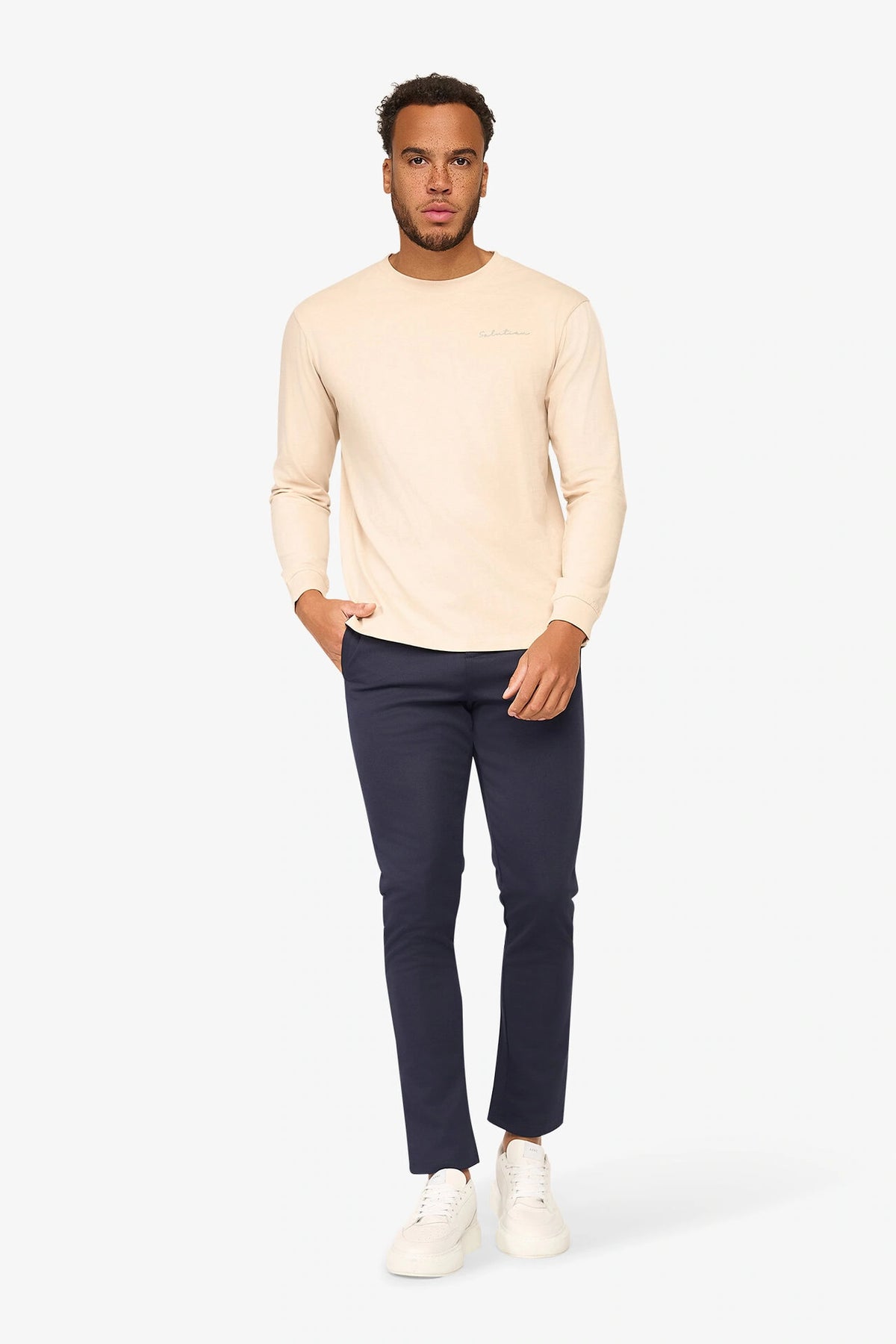 Essential Longsleeve T-Shirt Beige