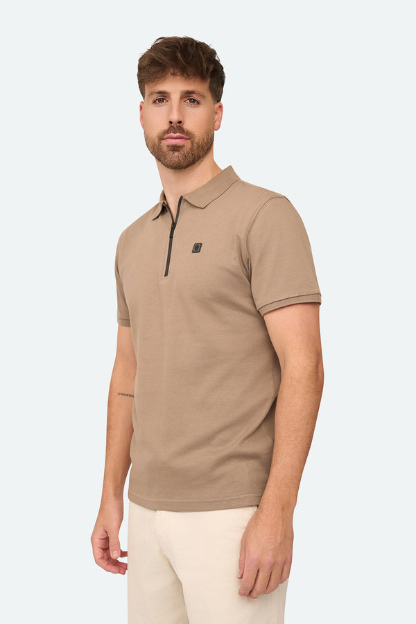 Shortsleeve Polo Olroy Taupe