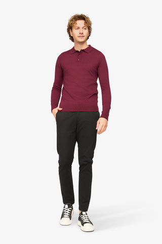 Long Sleeve Polo Ralf Bordeaux