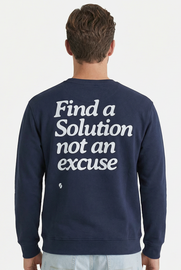 Statement Crewneck Sweater Navy