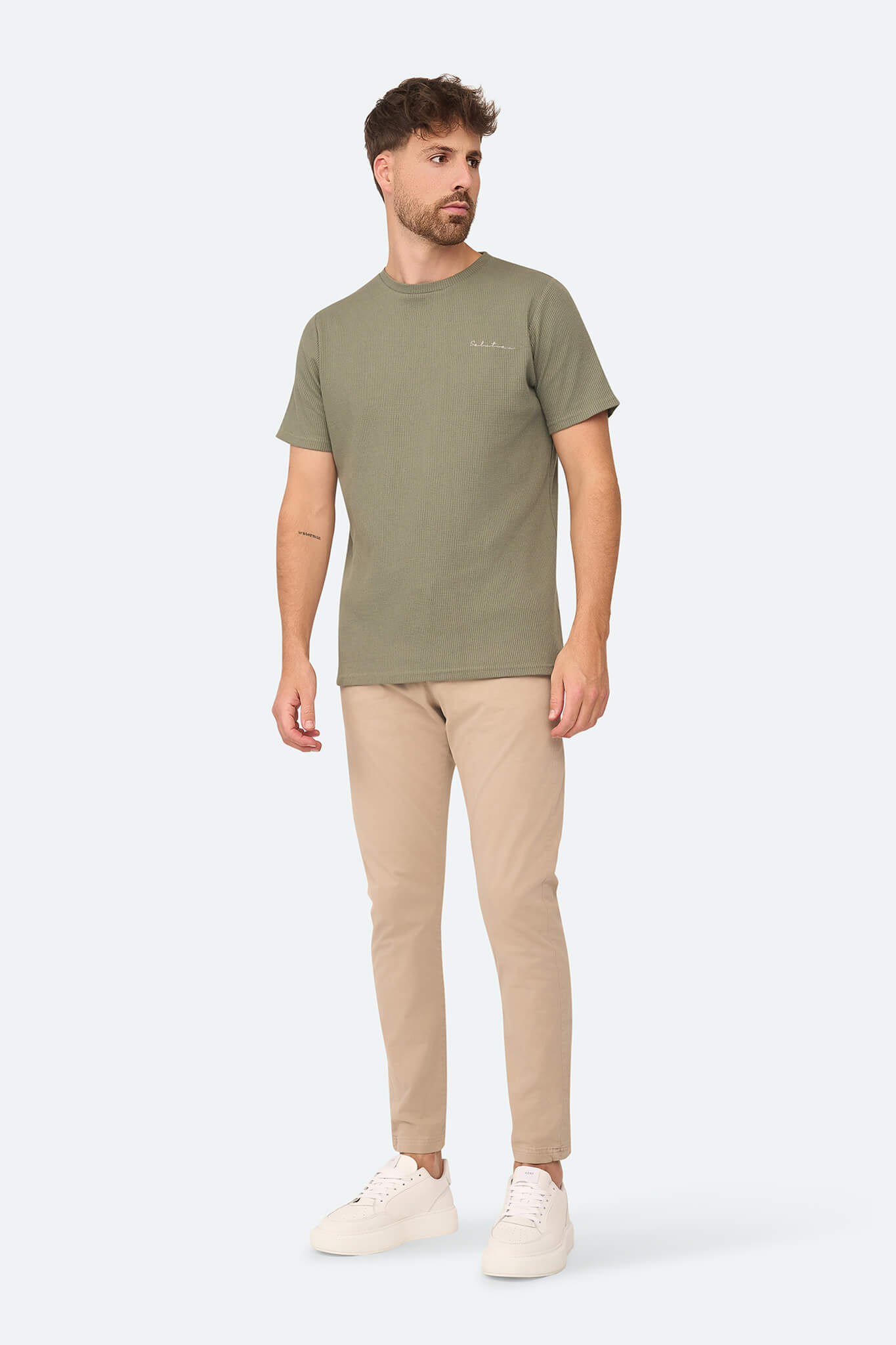 Grid Waffle T-Shirt Agave