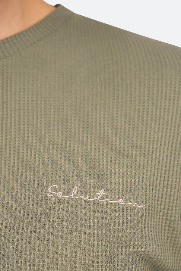 Grid Waffle T-Shirt Agave