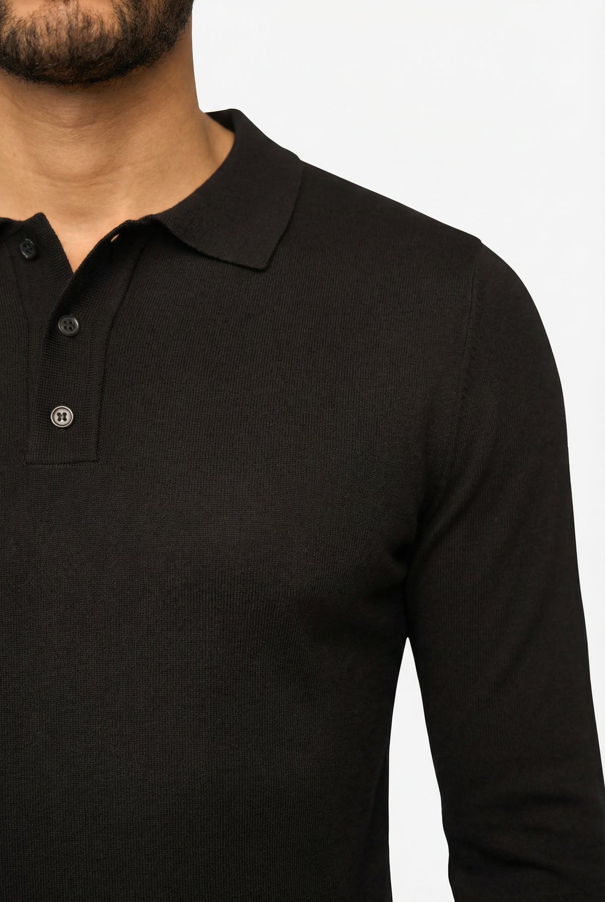 Long sleeve polo Ralf Black