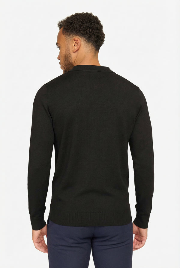 Long sleeve polo Ralf Black