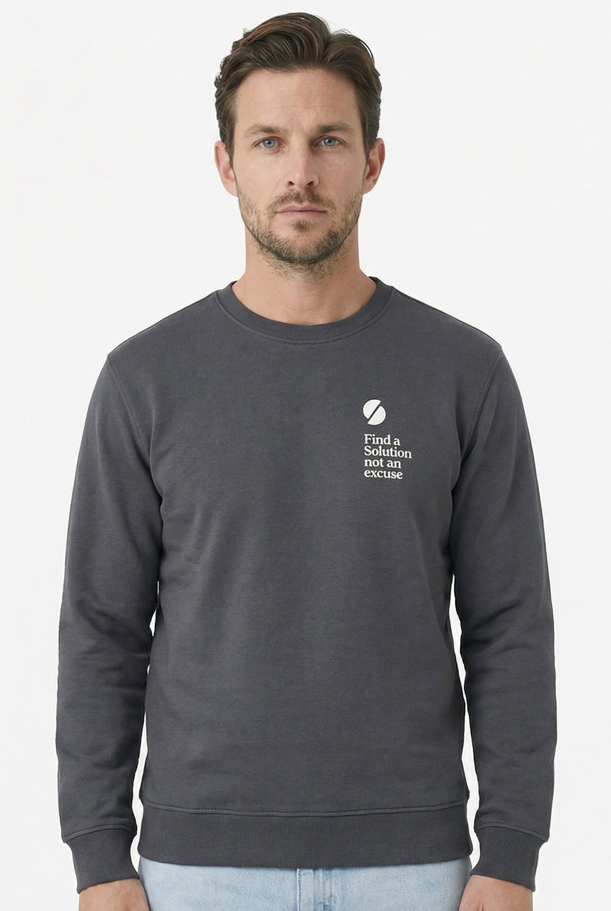 Statement Crewneck Sweater Iron Gate