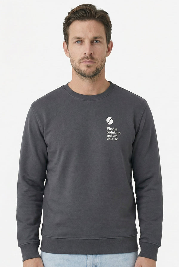 Statement Crewneck Sweater Iron Gate