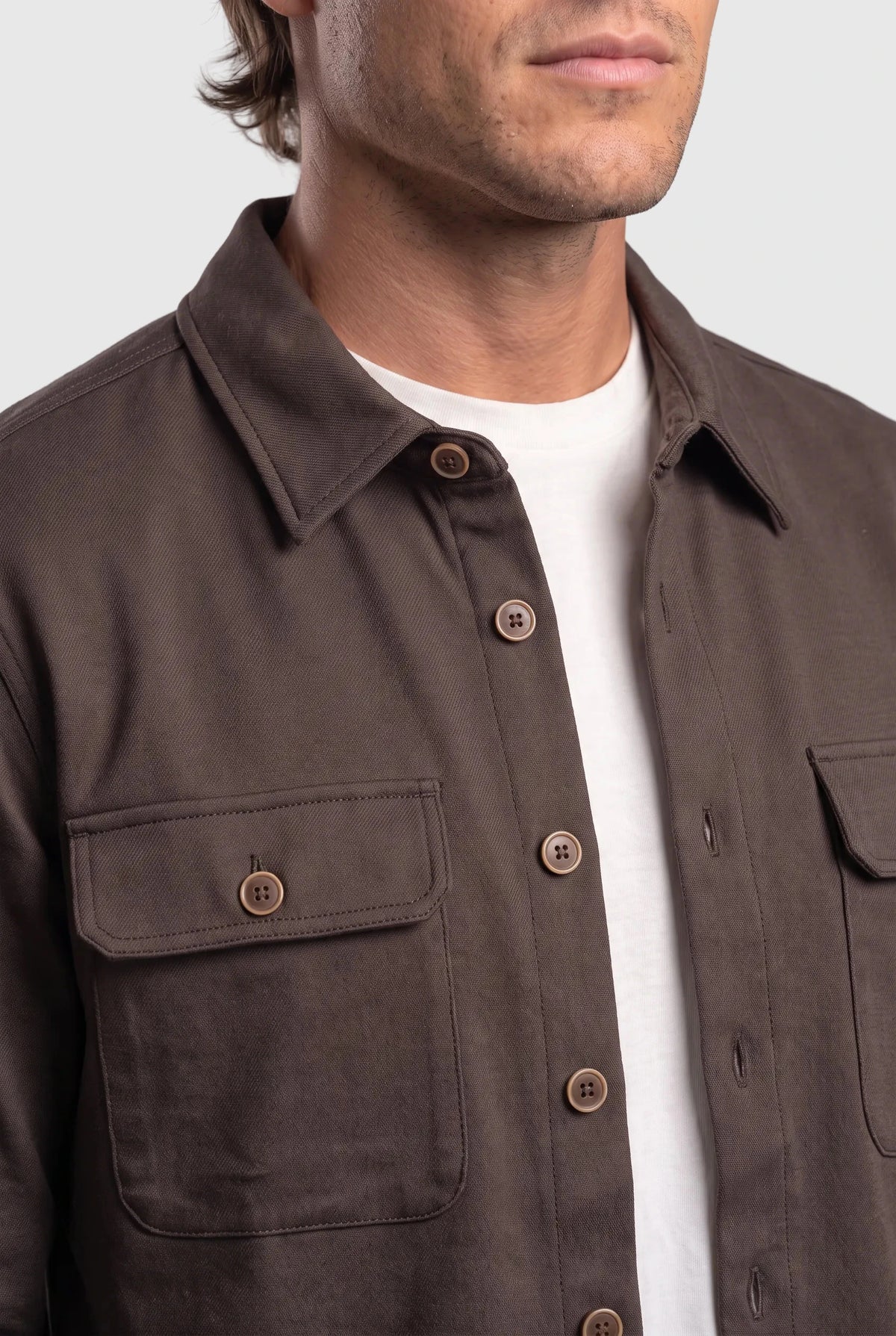 Twist Overshirt Dark Brown