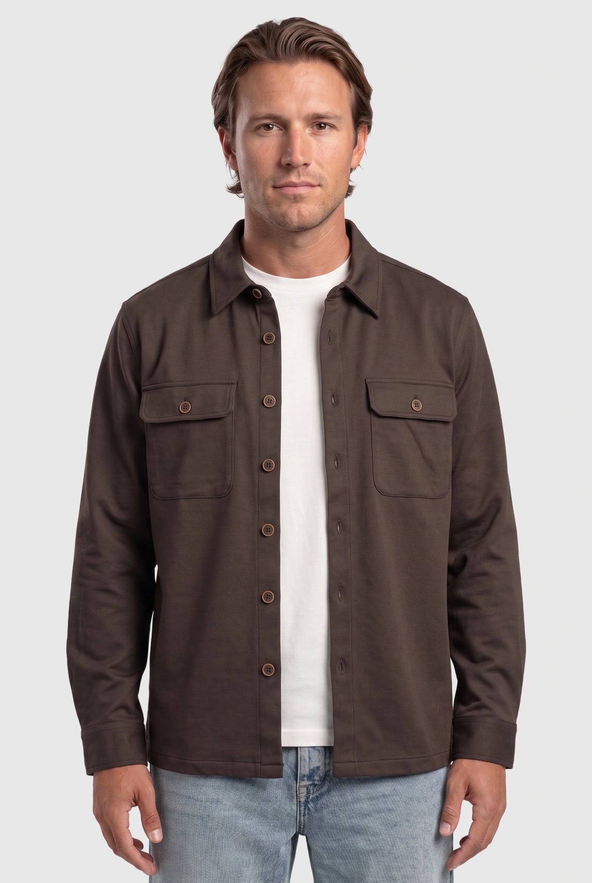 Twist Overshirt Dark Brown