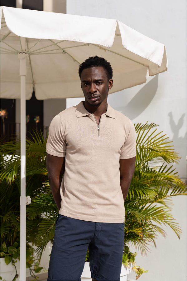 Polo Zipper Taupe