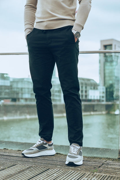 Cotton Chino Pant Prime Black - Solution Clothing