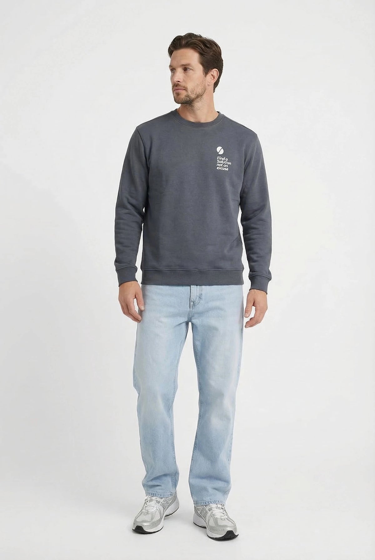 Statement Crewneck Sweater Iron Gate
