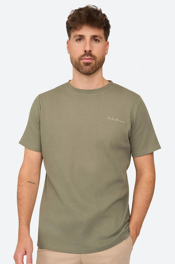 Grid Waffle T-Shirt Agave