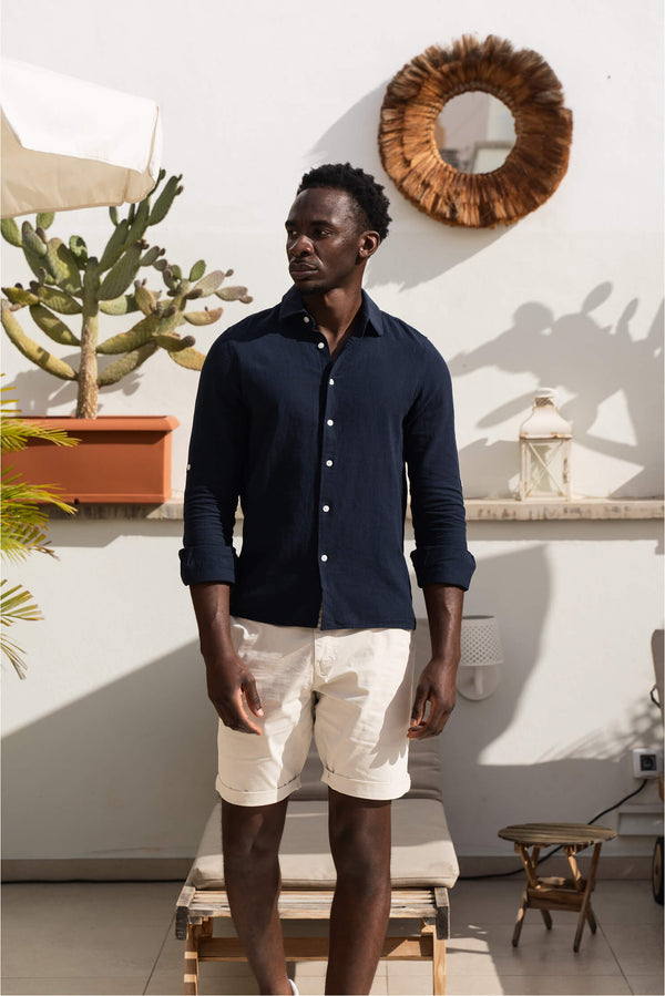 Linnen shirt Lean Navy