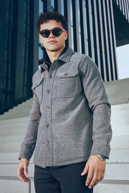 Overshirt Imperial Grey Melange - Solution Clothing