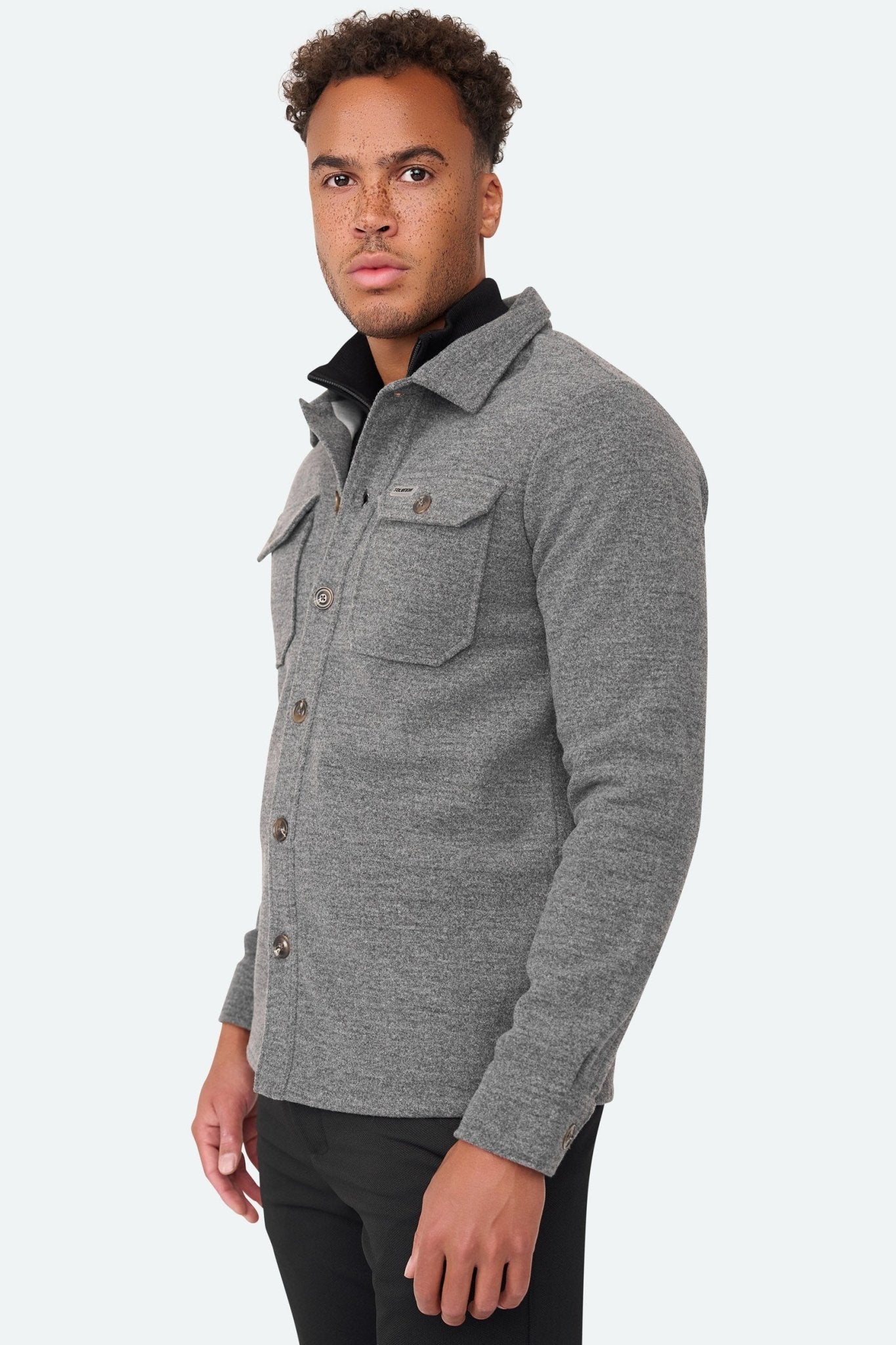 Overshirt Imperial Grey Melange - Solution Clothing