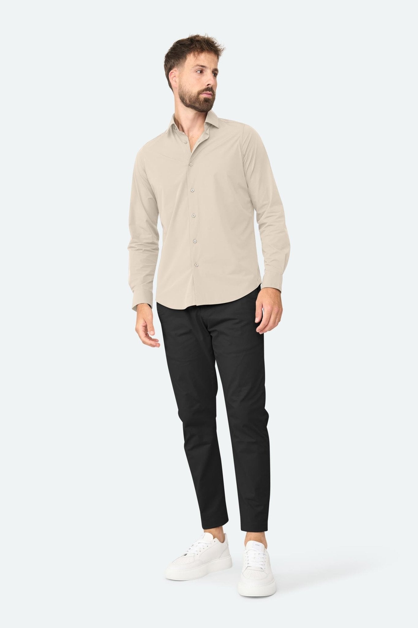 Stretch shirt Felix Beige - Solution Clothing