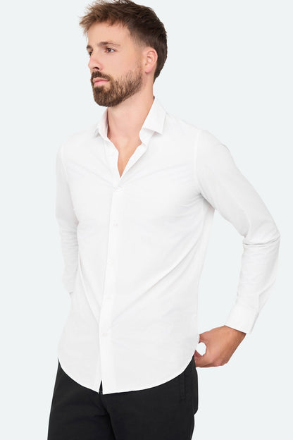 Stretch shirt Felix White - Solution Clothing